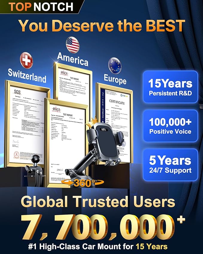 2026 Ultimate Best【True Military-Grade & Safety Cert】Car Phone Holder【Upgraded - Image 3