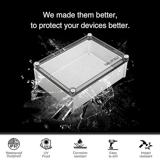QILIPSU Outdoor Junction Box IP67 Waterproof Project Box ABS Plastic - Image 3