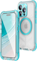 WIFORT Waterproof Phone Case for iPhone 15 Pro Teal | IP68 Underwater, Built-in by WIFORT