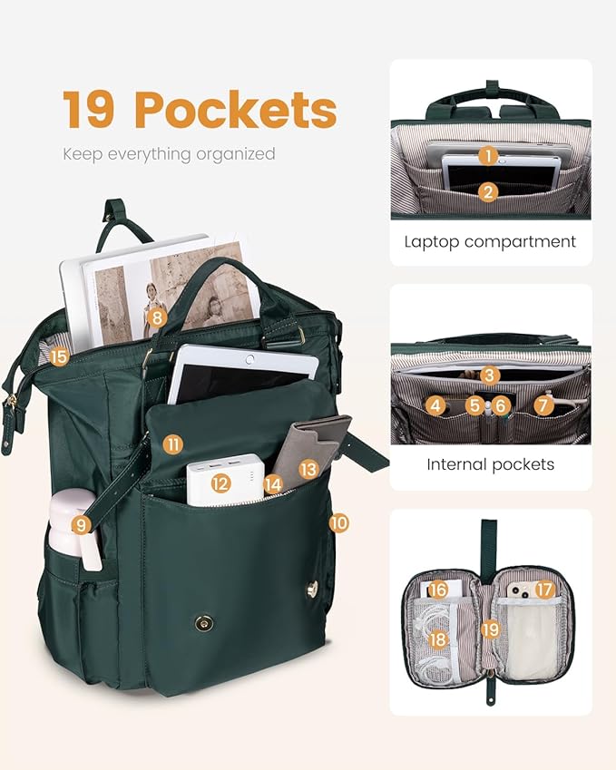 LOVEVOOK Laptop Backpack for Women Work Travel Backpack Purse, Nurse Bags - Image 3