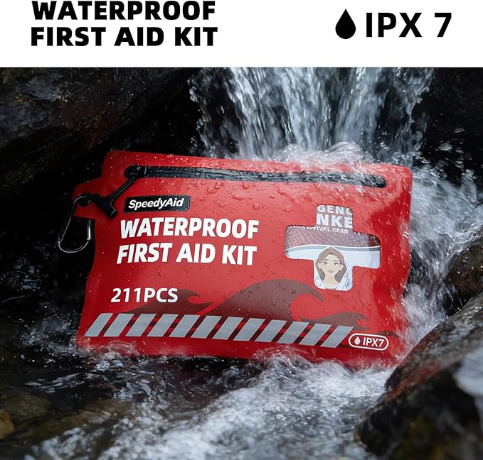 211 PCS Waterproof First Aid Kit, IPX7 Rated Dry Bag - Image 3