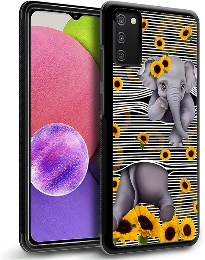 for Samsung Galaxy S20 FE Case, Cute Little Elephant Sunflower White Line Art - Image 5