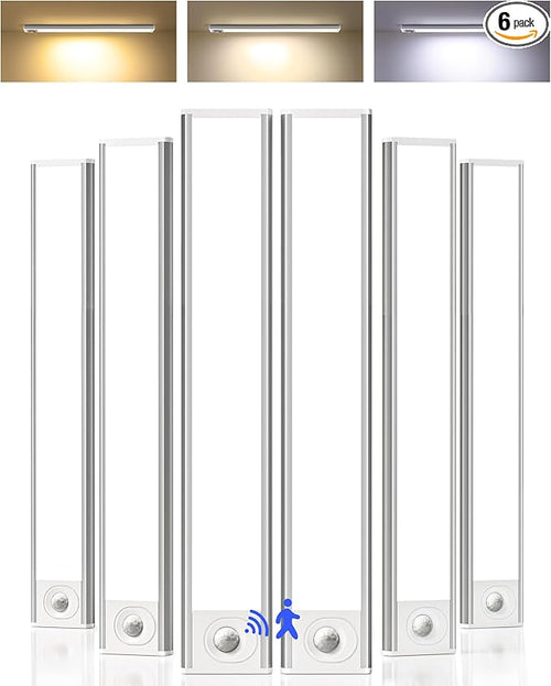 6-Pack Under Cabinet Lighting Wireless, LED Motion Sensor Light Indoor by AMETHEUS