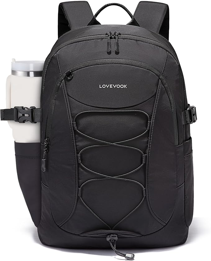 LOVEVOOK Mens Backpack with Giant Tumbler Holder Pocket, 17 Inch Everyday by LOVEVOOK