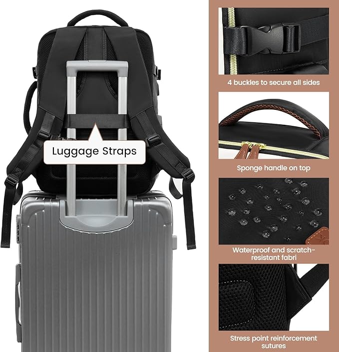 LOVEVOOK 40L Travel Backpack Carry On Airline Approved, Large Backpack - Image 7