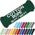 TECEUM Cotton Rope 3/16” – 100 FT – Strong All-Purpose Braided Rope – Natural by TECEUM