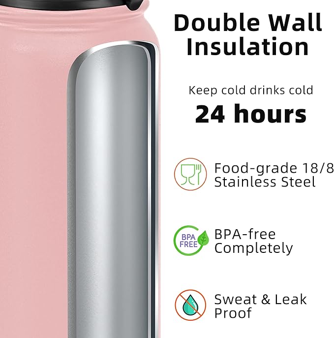 Fanhaw 40 oz Insulated Stainless Steel Water Bottle - Image 3