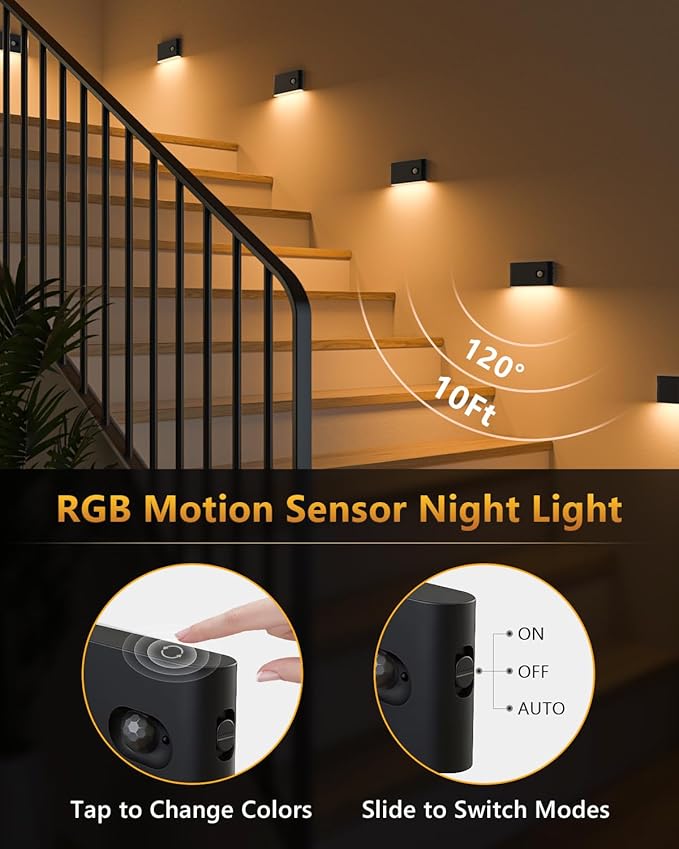 WILLED Motion Sensor Light Indoor, RGB & Warm White Motion Sensor Night Light - Image 5