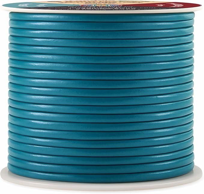 Mandala Crafts Round Genuine Teal Leather Cord - Image 2