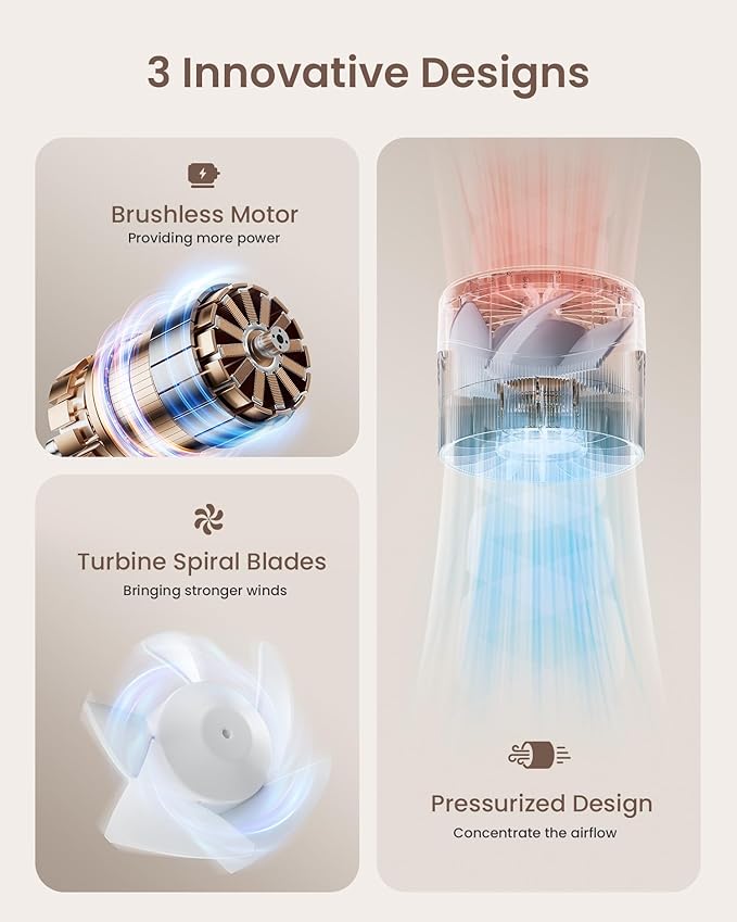 Portable Mini Handheld Turbo 4 Speed High Velocity Personal Fan, Max 16H - Image 3