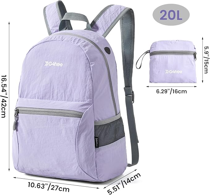 G4Free 20L Lightweight Packable Backpack Travel Hiking Daypack Foldable Backpack - Image 7