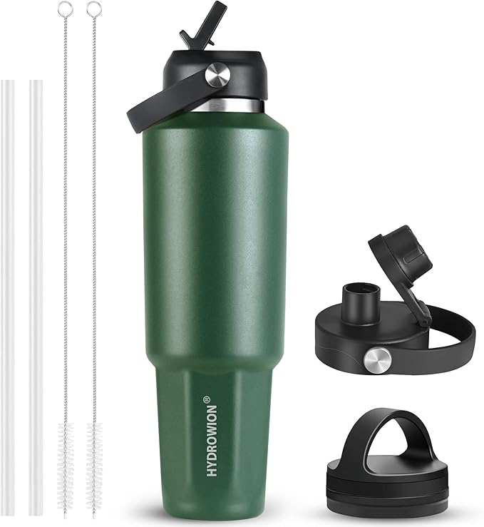 HYDROWION 32 oz Insulated Water Bottle, Car Water Bottle Holder by HYDROWION