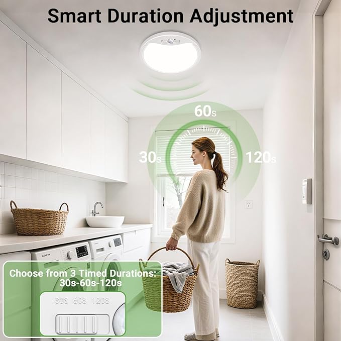 zemty 4Pack 9inch Motion Sensor Ceiling Lights Wired, 18W 1800lm 3CCT/3 - Image 3
