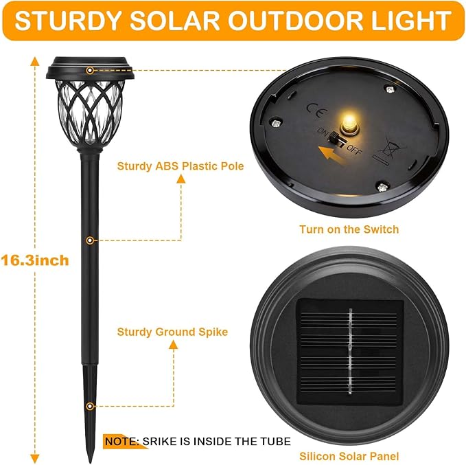 Solar Lights Outdoor 8 Pack Solar Garden Lights Waterproof IP65 Solar Landscape - Image 2