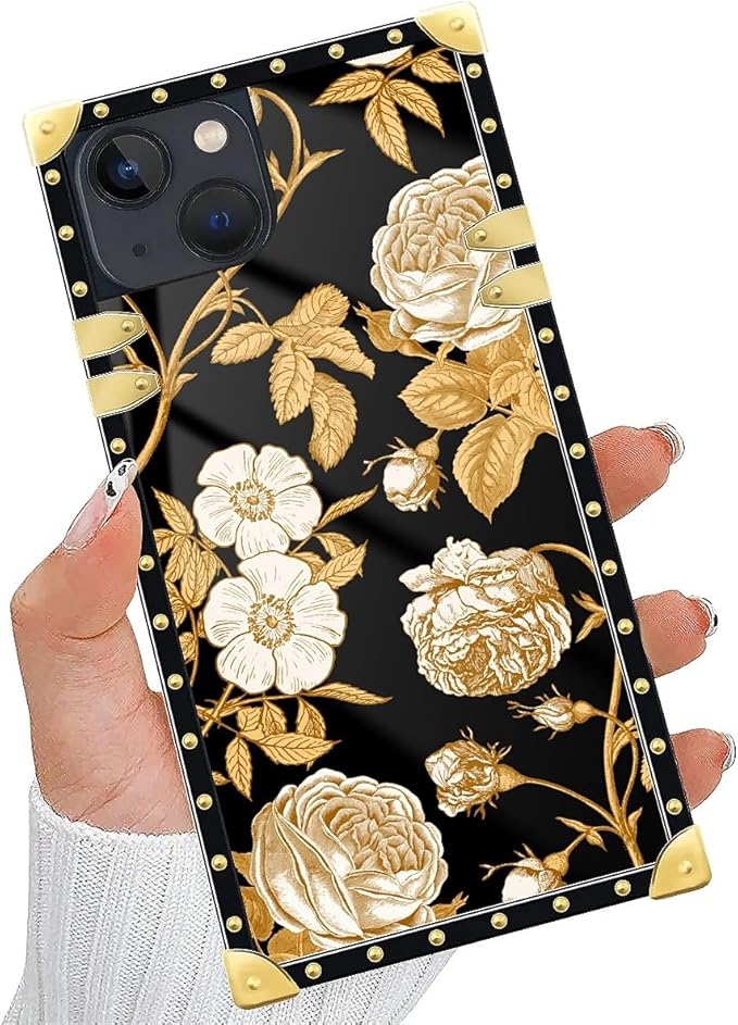 Compatible with iPhone 14 Case, Blooming Rose Golden Flower Luxury Golden - Image 5