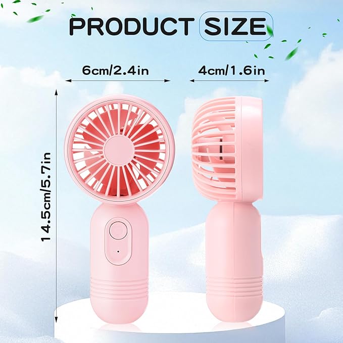 Rossesay 3 Pcs Mini Portable Fan Bulk Cute Handheld Lightweight Small Little - Image 2