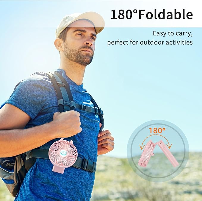 HandFan 10400mAh Personal Handheld Fan, 40Hrs Long-Lasted Hand Fan Rechargeable - Image 6