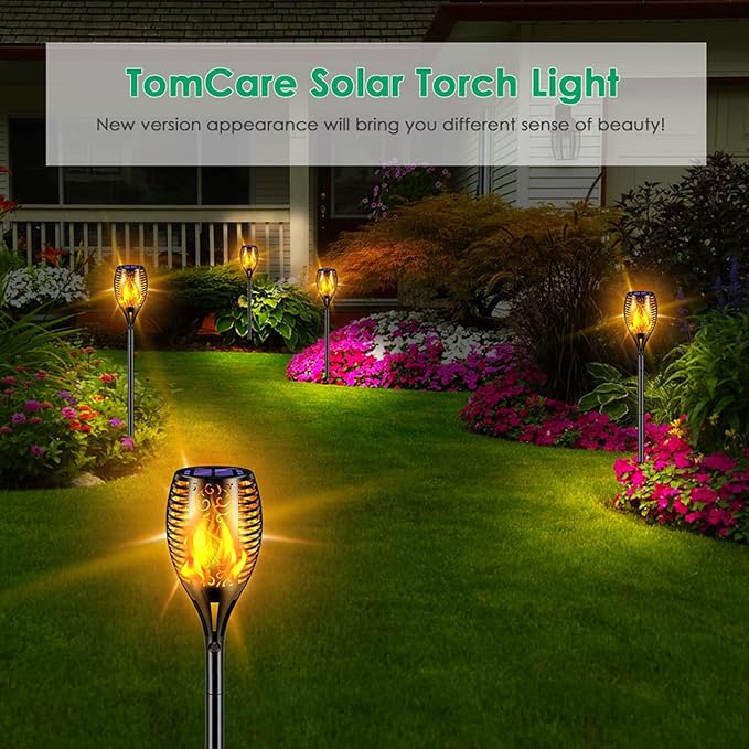 TomCare Solar Lights Outdoor 99 LED Higher & Larger Flickering Flame Solar - Image 5