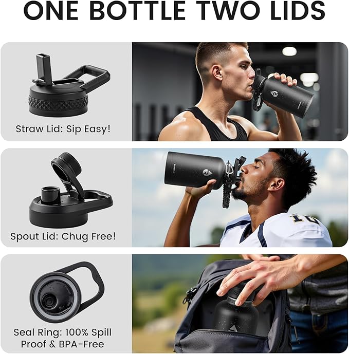 RAYMYLO 64oz Insulated Water Bottle, Triple Wall Vacuum Stainless Steel Water - Image 5
