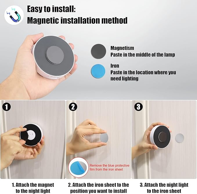 6 Pack Under Cabinet Lights, 16 LEDs Wireless Motion Sensor Light Puck Light - Image 5