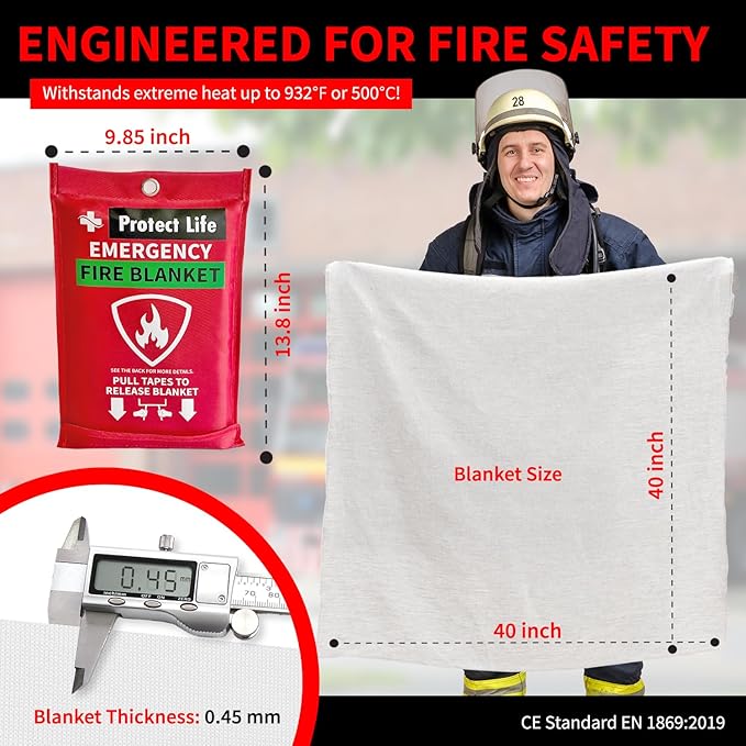 Protect Life Saving Emergency Fire Blankets 4 Pack - Image 4