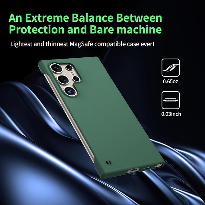 GRECAZO Slim Borderless for Samsung Galaxy S24 Ultra Phone Case 6.8" Ultra-Thin - Image 3