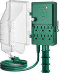SURAIELEC Outdoor Power Stake, Dusk to Dawn Light Timer, 6 Electrical Outlet by SURAIELEC