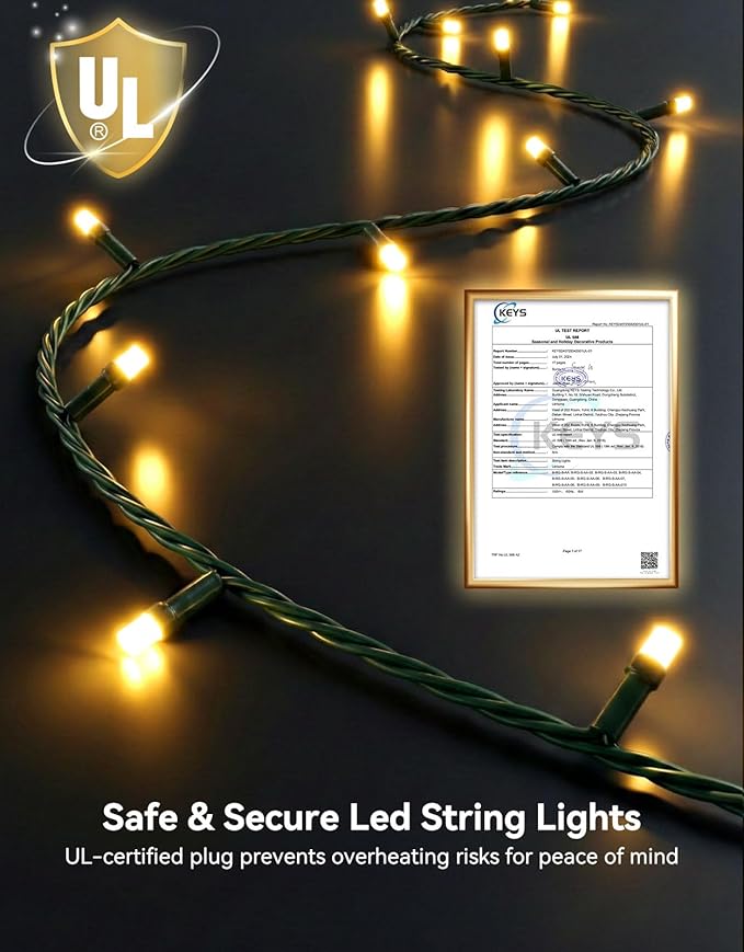 LitHome 99FT 300 LED String Lights Outdoor Indoor, 8 Modes Waterproof Christmas - Image 5