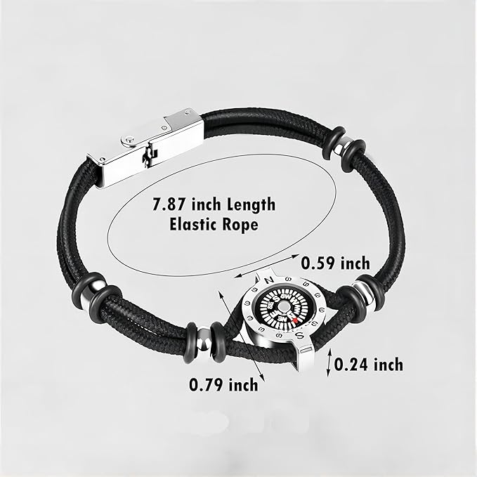 Innocence Adjustable Paracord Wrist Compass Bracelet - Image 2