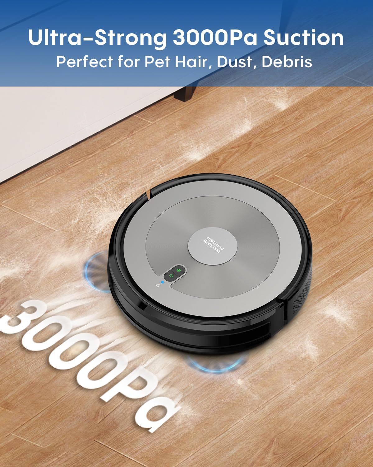 Robot Vacuum and Mop: 3000Pa Robotic Vacuum Cleaner for Under Furniture Bed, 3-in-1 Robot Vacuum and Mop Combo, Gyro Navigation, 0.59" Obstacle Climb, App Alexa Control for Hard Floors Low-Pile Rugs