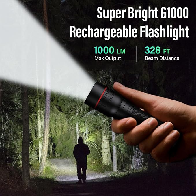 RECHOO Rechargeable Flashlights High Lumens, G1000 Super Bright Flash Light - Image 7
