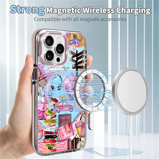 Case for iPhone 13 Pro, Cover Holiday Trip World Map Phone Case Design，for - Image 4