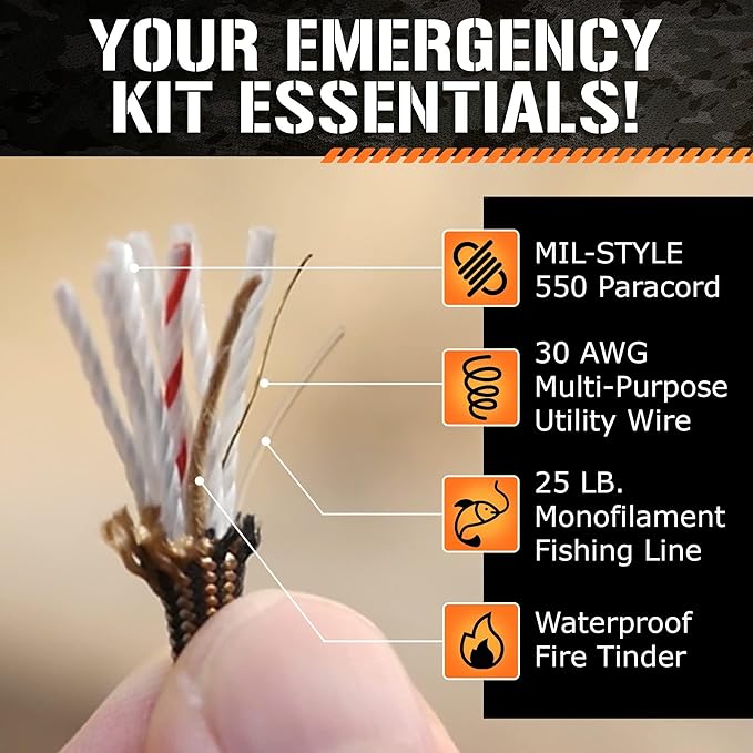 Titan Survival Patented Paracord 550-25ft, 500ft & Color Options - 620LB - Image 3