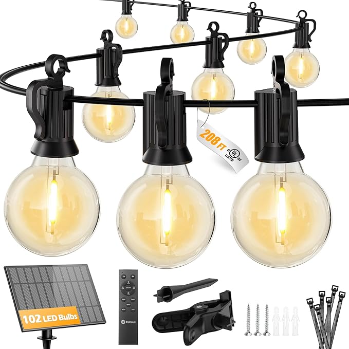 Brightown 208FT Solar String Lights Outdoor by Brightown