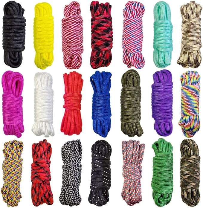 21 Colors Paracord, 550lb Parachute Cord Combo Kit by AOHOMOOON