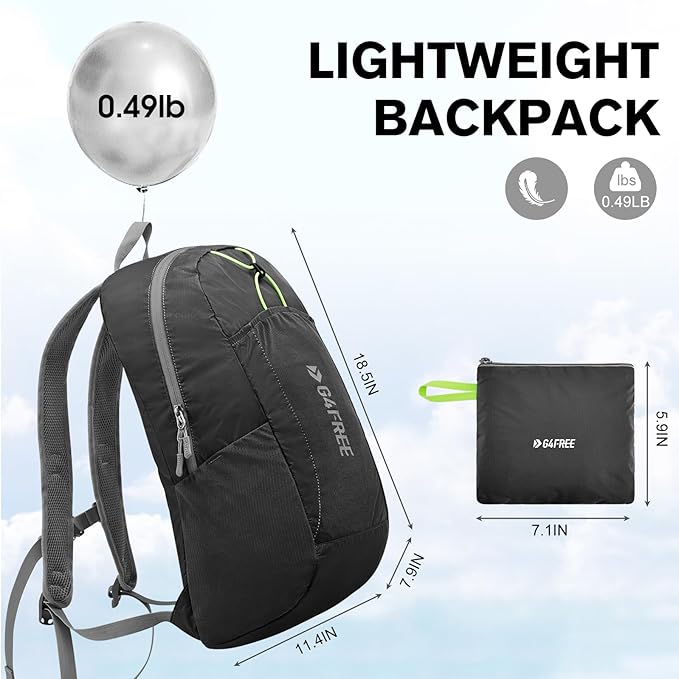 G4Free 24L Lightweight Packable Hiking Backpack Small Sport Travel Daypack - Image 2