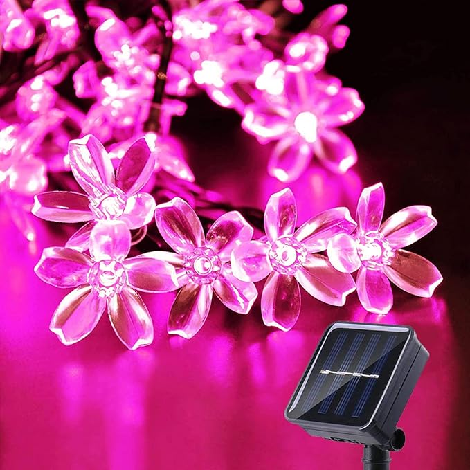 ITICdecor Solar String Flower Lights Outdoor Waterproof 50 LED Fairy Light by ITICdecor