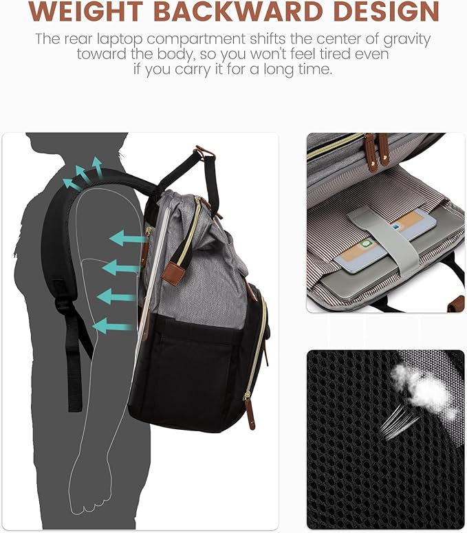 LOVEVOOK Laptop Backpack for Women, 17.3'' Waterproof Nurse Bag Teacher Work - Image 5