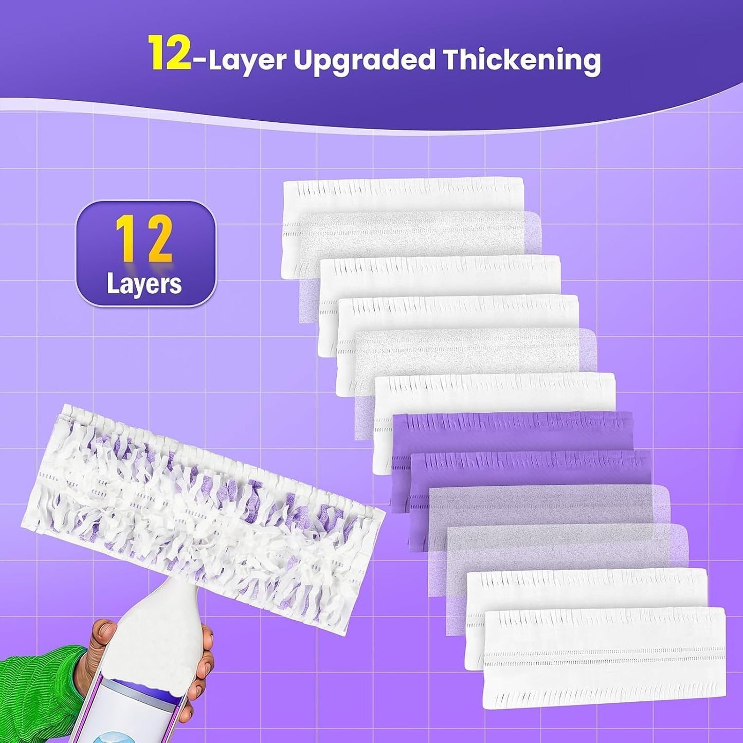 50 Pack Power Mop Refills Pads for Swiffer, Disposable Power Mop Refills for Power Mop Multi-Surface Mop Power Mop Pads Replacement Power Mop Pads Refills Spray Mopping Pads Hardwood Floor Cleaning