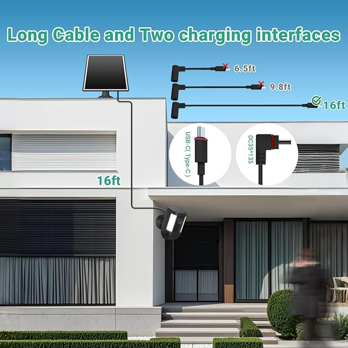 2 Pack Solar Panel for Ring Camera, 6W Solar Charger - Image 5