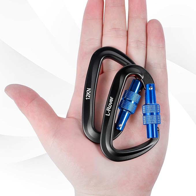 3 Heavy Duty Carabiner Clips 12kN-Lightweight Locking Carabiners - Image 2