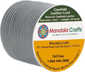 Mandala Crafts Round Cowhide Genuine Gray Leather Cord by MandalaCrafts