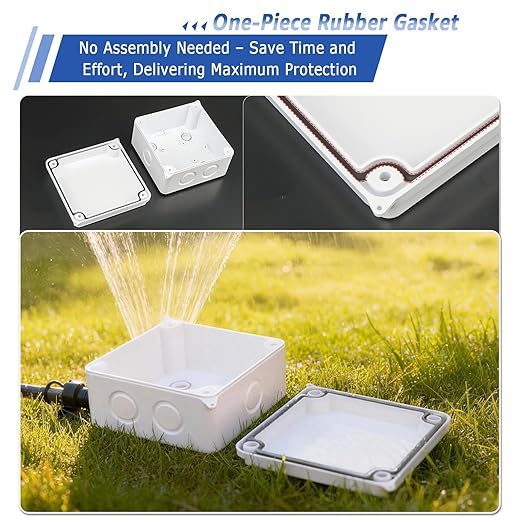 NineLeaf White Junction Box, IP65 Waterproof ABS Plastic Electrical Enclosure - Image 3