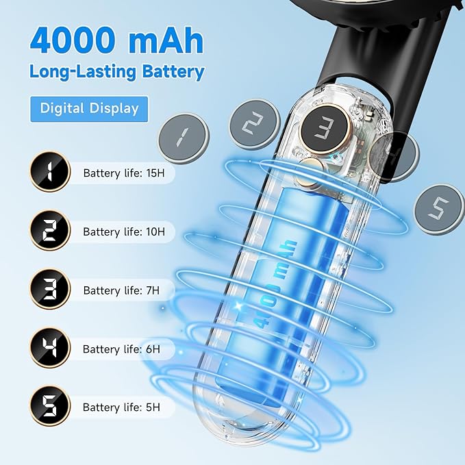 Portable Handheld Fan, 180° Foldable Personal Fans, USB Rechargeable Mini Hand - Image 2