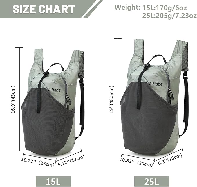Ultra Lightweight Foldable Backpack, Water Resistant Small Packable Hiking - Image 3