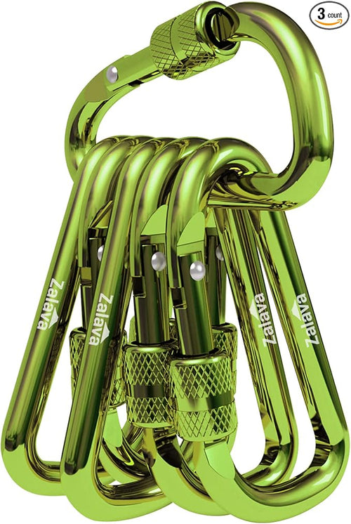 6PCS Carabiner Keychain, 2 inch Aluminum D-Clip Caribeener by Zalava