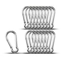 Carabiner Clip Hooks, 304 Stainless Steel Spring Snap Hook Fits Camping Hiking by KINLINK