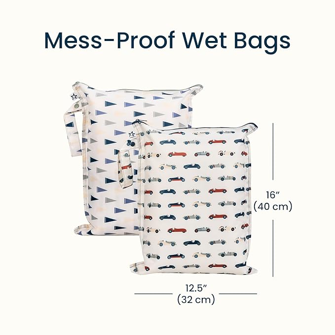 Tiny Twinkle Mess Proof Wet Bags | 2-Pack Reusable Waterproof Wet Bags - Image 9