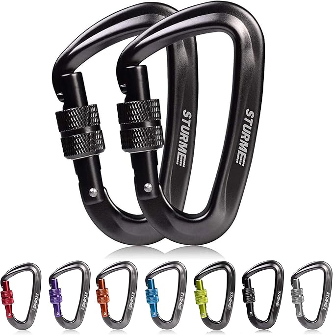 STURME 12kN Heavy Duty Locking Carabiner Clips by STURME