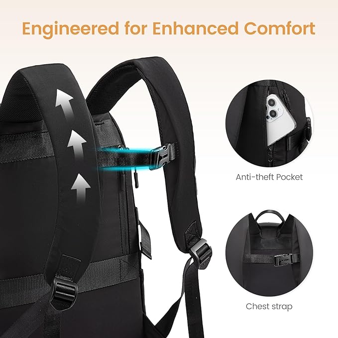 LOVEVOOK Mens Backpack with Giant Tumbler Holder Pocket, 18 Inch Everyday - Image 5